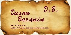 Dušan Baranin vizit kartica